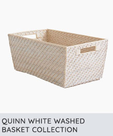 quinn white washed basket collection