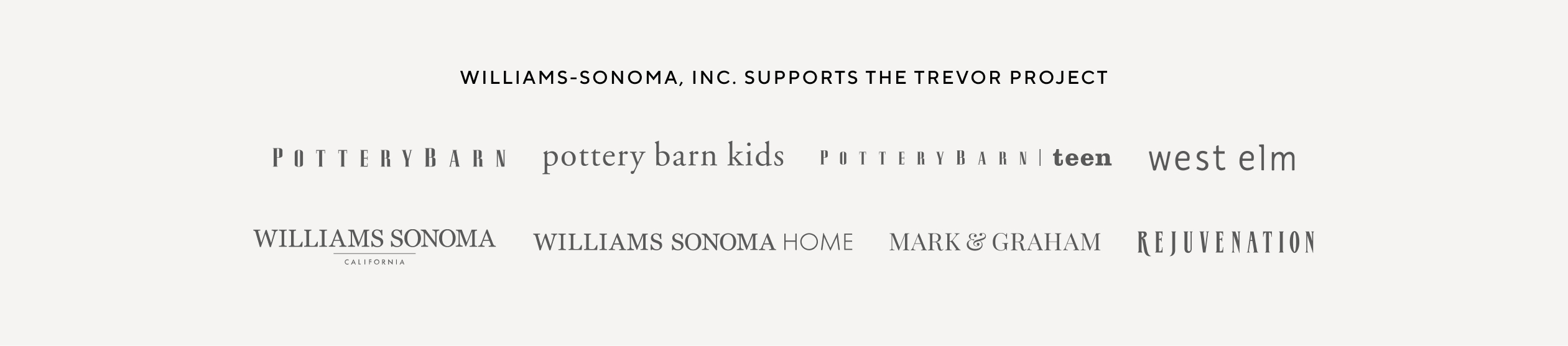 Williams Sonoma supports the Trevor Project