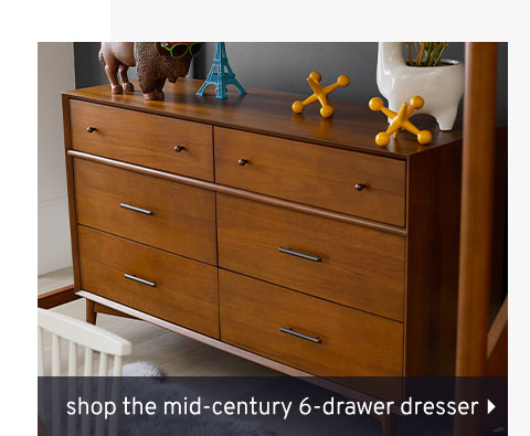 Shop the mid-century 6-drawer dresser