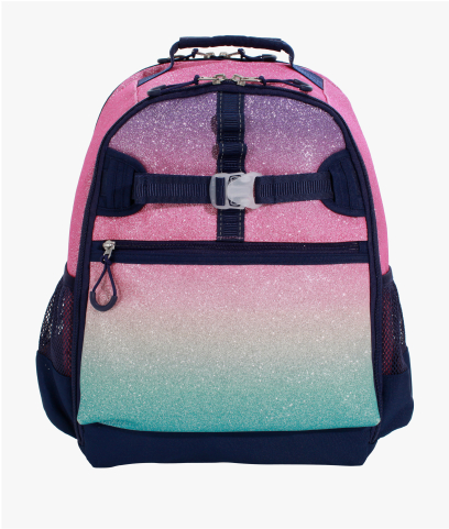 Side-facing image of Mackenzie Adaptive Backpack in Ombre Glitter