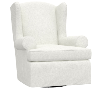 Wingback Slipcovered Glider & Ottoman