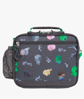 Front-facing image of Mackenzie Adaptive Lunch Box in Minecraft print.