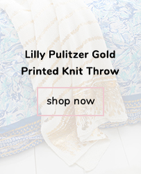 Lilly Pulitzer Gold Printed Knit Throw