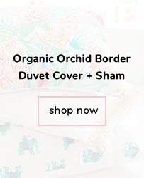 Organic Orchid Border Duvet Cover + Sham