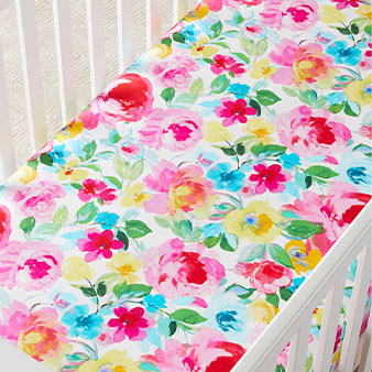 shop the bouquet floral organic crib sheet