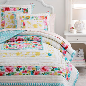 shop the concentric patchwork quilt and sham