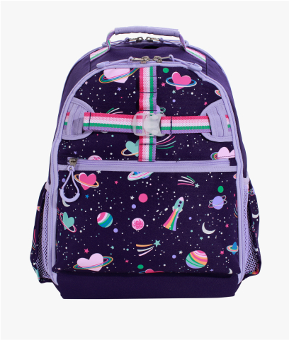 Side-facing image of Mackenzie Adaptive Backpack in Heart Galaxy