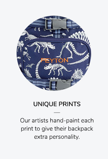 Unique Prints: Our artists hand-paint each print to give their backpack extra personality.
