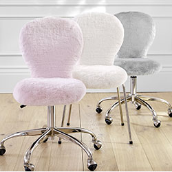 Round Upholstered Desk Chair