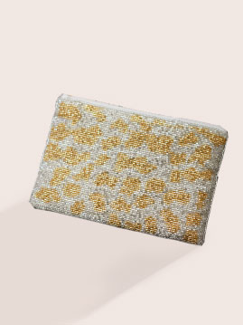 Rachel Zoe x PT Beaded Leopard Pouch